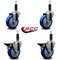 Service Caster 4'' Blue Poly Wheel Swivel 1'' Expanding Stem Caster Set 2 Brakes, 4PK SCC-EX20S414-PPUB-BLUE-2-PLB-2-1 - alternate 2
